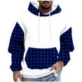 thumbnail image 2 of Big & Tall Hoodies for Men Plus Size M-5X Fleece Lined Sweatshirts with Front Pocket Casual Pullover Plaid Printed Thermal Warm Long Sleeve Hoodie Tops, 2 of 5