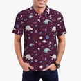 thumbnail image 3 of Balery Space Dinosaur Printed Men’s Short Sleeve Polo Shirt, Midweight Men's Shirt,Golf Polo shirts -, 3 of 9