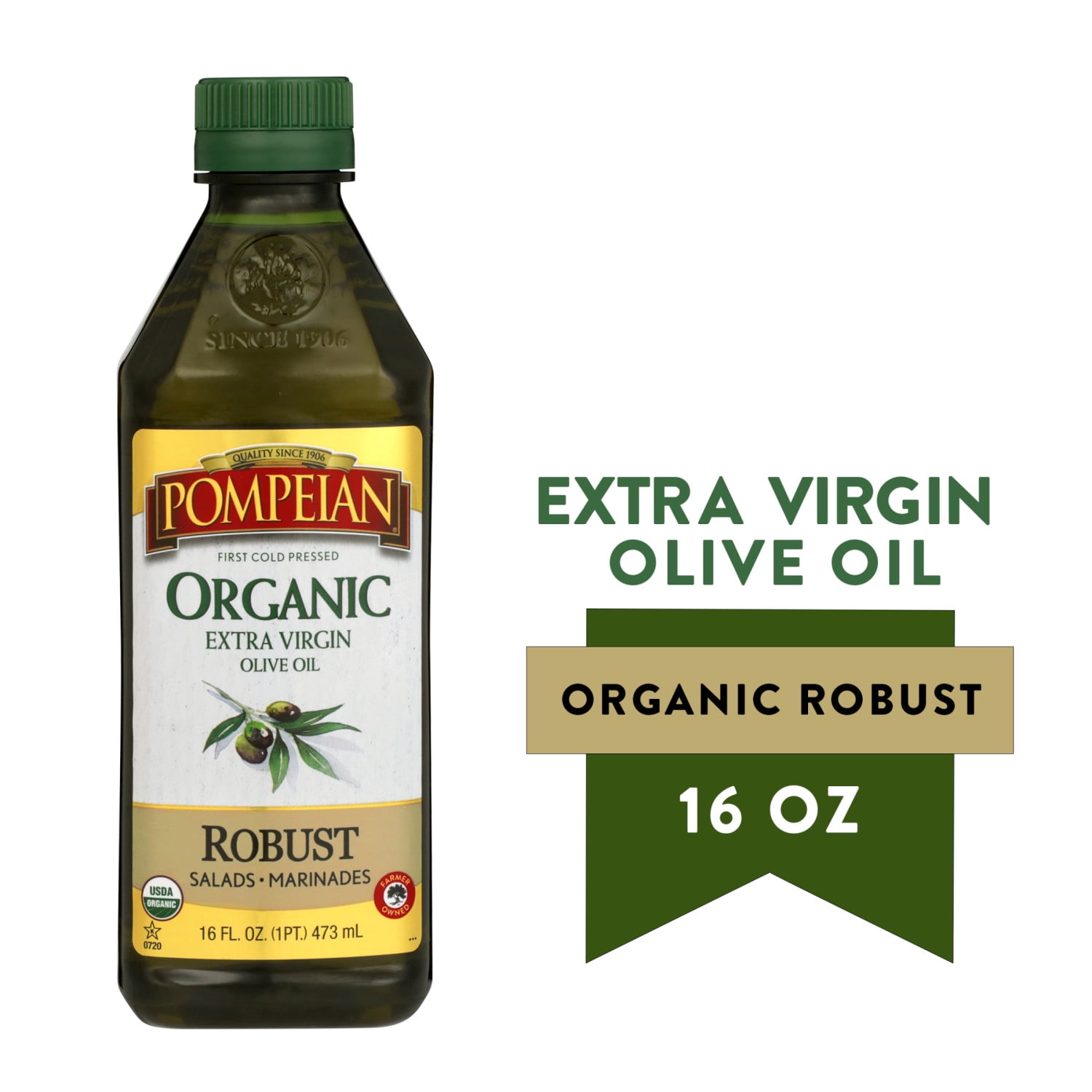 (6 pack) Pompeian Organic Robust Extra Virgin Olive Oil - 16 fl oz