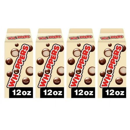 Whoppers Malted Milk Balls Candy, Box 12 oz4 pack)