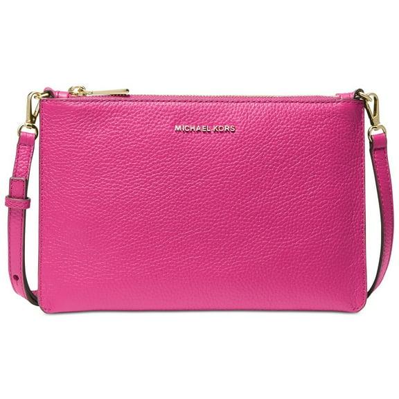 Michael Kors Women's Jet Set Large Leather Double Pouch Crossbody (Wild Berry)