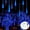 Blue, variant on JMEXSUSS Purple Solar Meteor Shower Lights Outdoor Waterproof, 8 Tube 144 LEDs Solar Christmas Lights, Solar Raindrop String Lights for Tree Patio Bush Holiday Party Christmas Decoration
