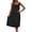 Black-Nightgowns, variant on Womens Nightgowns Solid Color Square Collar Sleeveless Midi Length Ice Silk Nightdress Summer Black One Size
