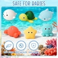 thumbnail image 2 of sixwipe 7 Pcs No Hole Mold Free Bath Toys with Frog Net, 6 Sea Animal Toys for Toddlers, Baby Water Play for Pool, Bathtub, Floating Toys for Developmental Motor Skills Gift, 2 of 9