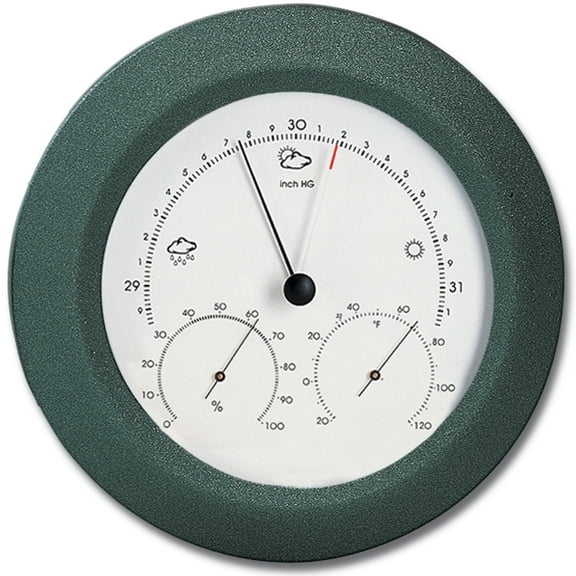 Hokco Weather Station Barometer Thermometer Hygrometer 8.5 in. Charcoal Grey