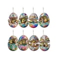 thumbnail image 3 of Cheapark Easter Bunny Egg Hanging Ornament 2D Flat Keychain Pendant for Car Rearview Mirror or Backpack 8 Pieces, 3 of 7