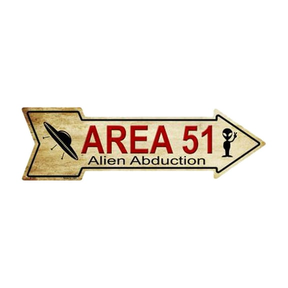 Smart Blonde Outdoor Decor Area 51 Novelty Metal Arrow Sign A-188