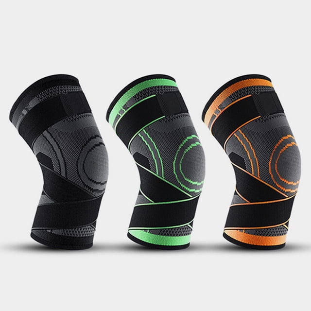 Rodillera deportiva con correa de punto, con presión de bobinado, para montar a caballo, baloncesto, fitness, correr, funda para rodillera deportiva