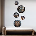thumbnail image 3 of Designart "White Owl On Azulejo " Animals Owl Metal Wall Art Set of 5 Piece, 3 of 5