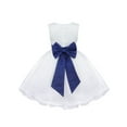 thumbnail image 3 of iEFiEL Kids Toddler Girls Navy Blue Flower Girls Dress Formal Wedding Pageant Party Dress, 3 of 7