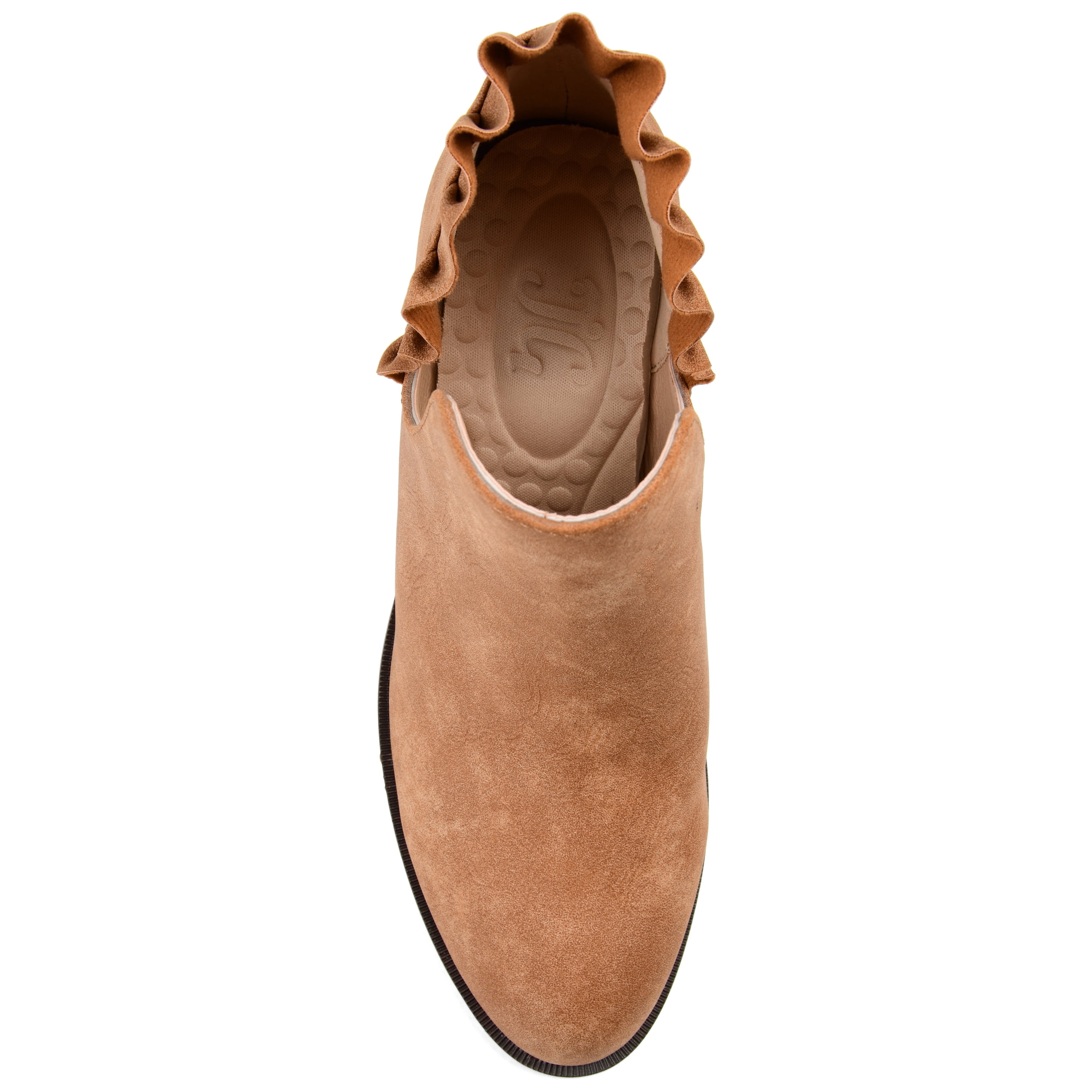 Journee Womens Lennie Slip On Stacked Heel Booties