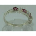 thumbnail image 4 of LBG British Made 10k White Gold Cultured Pearl & Pink Tourmaline Womens Eternity Ring - Size 10.75 - 33 size options, 4 of 6