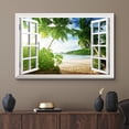 thumbnail image 2 of wall26 Canvas Print Wall Art Window View of Green Palm Trees on Shore Nature Wilderness Photography Realism Rustic Landscape Colorful Vibrant for Living Room, Bedroom, Office - 12"x18", 2 of 5