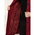 thumbnail image 5 of Unique Bargains Women's Single Breasted Winter Outwear Trench Coat XS Dark Red, 5 of 6