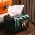 thumbnail image 3 of Napkin Paper Holder Deer Head Sculpture Tissue Box for Tissues Box Countertop Green, 3 of 9
