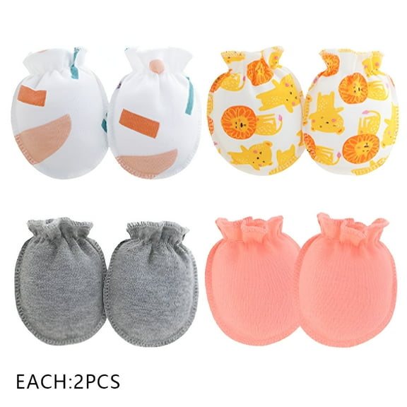 TELOLY 8Pcs Baby Mittens,Scratch Prevention Baby Mittens Newborn,Strong Breathability Baby Mittens 0-6 Months,Style1