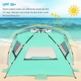 thumbnail image 4 of WolfWise 6-7 Person Easy Up Beach Tent UPF 50+ Portable Instant Sun Shelter Canopy Umbrella with Extended Zippered Porch, Mint Green, 4 of 7