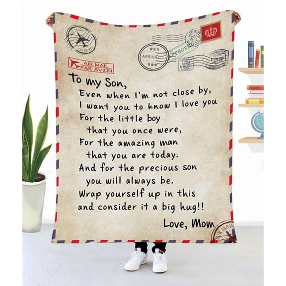 Namashops - To My Son Even When I'm Not Close By I Want You To Know I Love You Love Mom Fleece Blanket, 30x40in Fleece Blanket