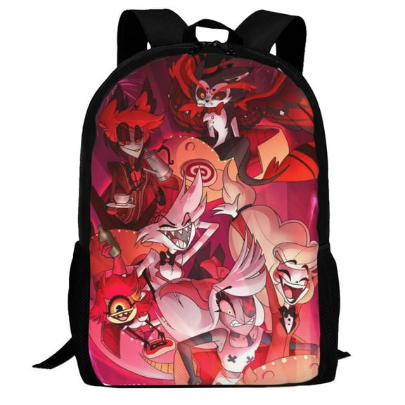 Hazbin Hotel Backpack,3d Print Laptop Backpack Lightweight Casual Daypack Bookbag Multi-Function Travel Backpack 16.5 In