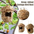 thumbnail image 5 of Ruifaya Hummingbird birds House Hand-woven Straw Birdhouses Hanging Nests House W0N9., 5 of 9