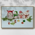 thumbnail image 2 of Christmas Fluffy Christmas Owls on Branch - Framed Gallery Wrapped Holiday Canvas - 27 x 41 - Natural Wood Frame, 2 of 8