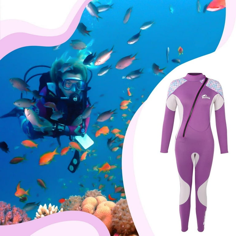 3mm Neoprene Wetsuit, Front Zip Full Body Diving Suit, Wet Suit for Men  Women Snorkeling Scuba Diving Swimming Surfing L