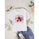 thumbnail image 1 of 1pc Girls' Summer Cartoon Strawberry Print T-Shirt - Casual Crew Neck Polyester Knit Top with Slight Stretch, Regular Fit - 100% Polyester Short Sleeve Tee for Kids, 1 of 6