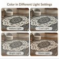 thumbnail image 7 of ODIKA 3'x5' Ultra-Soft Throw Mat, Oriental Boho Floral Medallion With Ornate Vintage Scroll Border None Washable, Bare feet friendly, Easy Care Indoor rug for Bedside, Vanity, 7 of 7