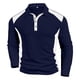 thumbnail image 1 of pstuiky camisas de manga larga para hombre, Camiseta de manga larga con cuello de solapa y botones para hombre, color liso camisetas de hombre l, 1 of 7