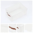 thumbnail image 2 of Unique Bargains Storage Cube Fabric Foldable Basket with Handles for Shelves 1pcs White XL, 2 of 7