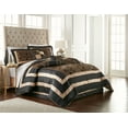 thumbnail image 2 of Nanshing Pastora 7 Piece Luxury Glam Leaves Print, Bronze, Full, 2 of 11