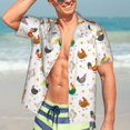 thumbnail image 3 of Fotbe Funny Chicken Hawaiian Shirt for Men Unisex Summer Beach Casual Short Sleeve Cotton Linen Button Down Shirts-Medium, 3 of 5