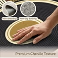 thumbnail image 6 of ODIKA 2'x3' Washable Throw Rug Record Vinyl Shaped Concentric Rings Center Motif Disc Cd Music for Hallway, Study Room, Non-Slip Low Profile, Flatwoven, 6 of 7