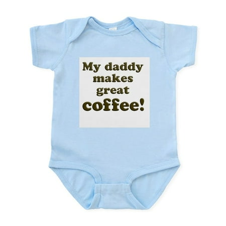 

CafePress - Daddy Makes Great Coffee Body Suit - Baby Light Bodysuit Size Newborn - 24 Months