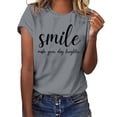 thumbnail image 1 of T-shirt Décontracté à Manches Courtes pour Usage Quotidien avec Col Rond et Imprimé Graphique, Coupe Ample pour Femmes, Confort Quotidien, 1 of 4
