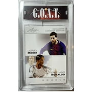Certified Mint+ GOAT! Lionel Messi & Cristiano Ronaldo 2022 Leaf Legends #LM-CR Double Trading Card