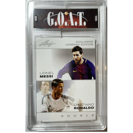 Certified Mint+ GOAT! Lionel Messi & Cristiano Ronaldo 2022 Leaf Legends #LM-CR Double Trading Card