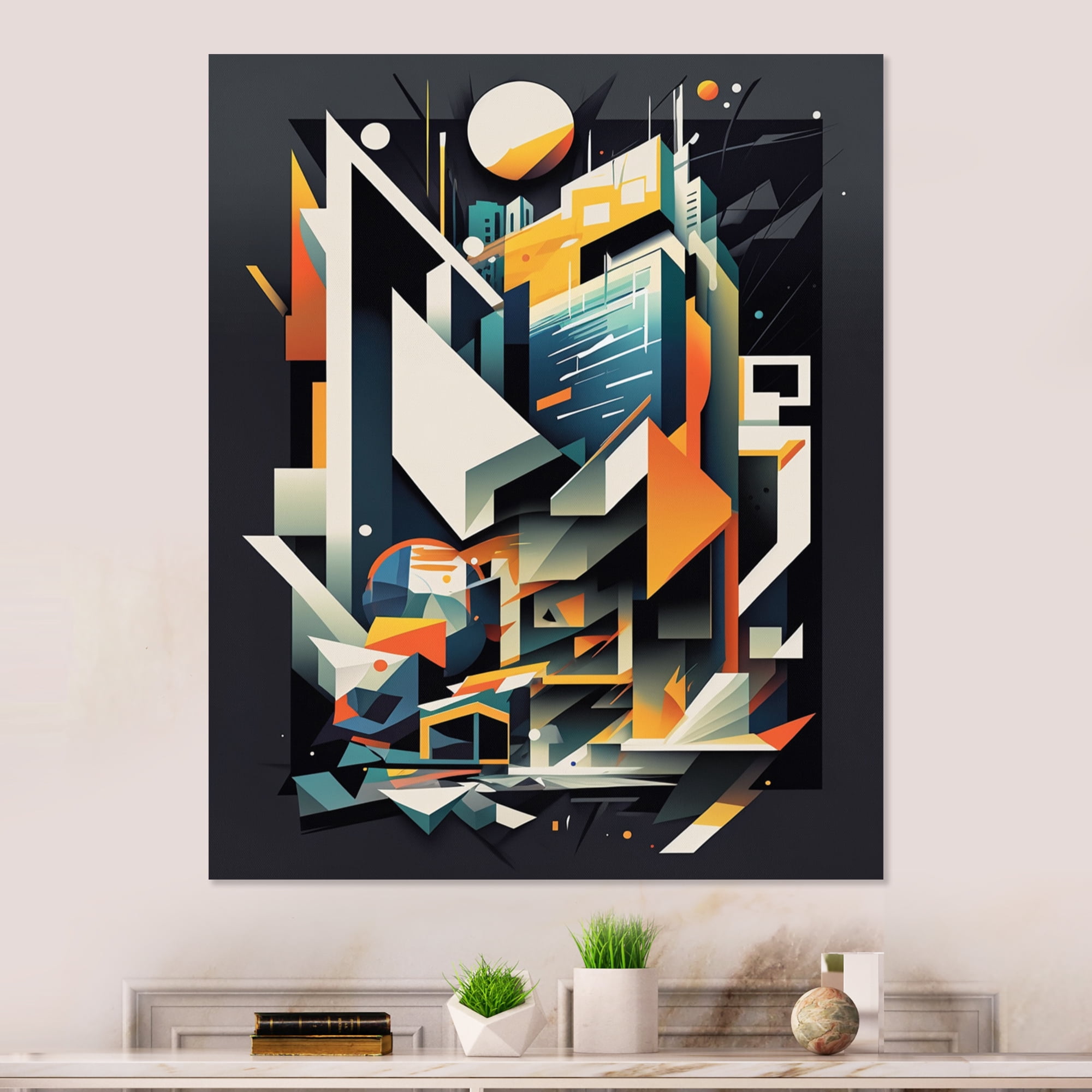 Designart Geometric Graffiti II Canvas Wall Art