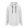 thumbnail image 4 of XIAOCHA Men's Button Placket Hoodies Corduroy Loose Hooded Sweatshirt Vintage Drawstrings Fall Hoodie, 4 of 4