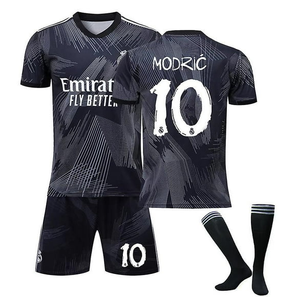 22-23 120e Anniversaire Y3 Co-Marque Maillot de Football N ° 10 Modric T-shirt Uniformes de Football pour Enfants avec des Chaussettes