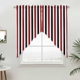 thumbnail image 2 of Swag Valance Curtains for Windows, Red Black Stripe Light Filtering Kitchen Curtains with Rod Pocket, Geometric White Vertical Striped Window Treatment Valances for Living Room, 36x45 - 2 PCS, 2 of 9