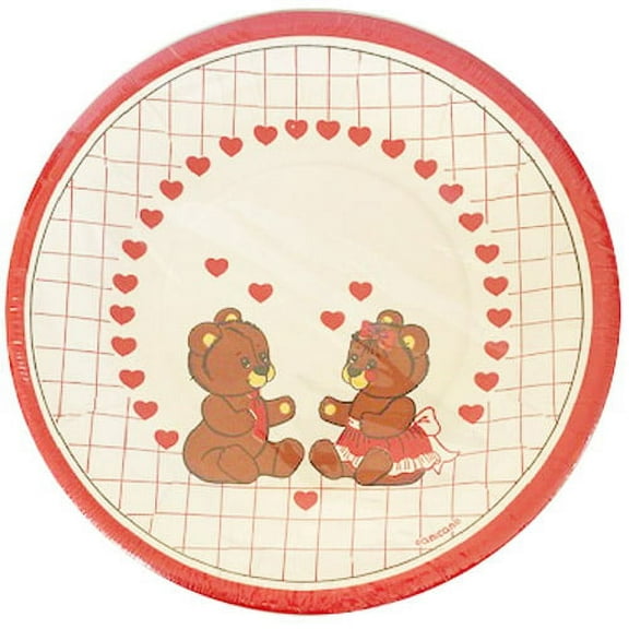 Valentine's Day 'Vintage Teddy Bears' Small Paper Plates (8ct)