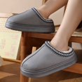 thumbnail image 3 of Zapatillas de algodón de estilo étnico de encaje a la moda para parejas invierno nuevas mujeres hombres plataforma interior exterior zapatos de algodón cálidos de felpa, 3 of 5