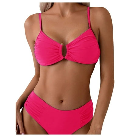 Women s Ribbed High Cut Mid - Waist Bikini Swim Bottom - Comfortable Bathing Suit Bottom