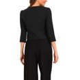 thumbnail image 3 of INSPIRE CHIC Work Office Blazer for Women's Collarless 3/4 Sleeve Lightweight Pockets Button Down Suit Blazer, 3 of 6