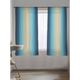thumbnail image 5 of Sheer Curtains 72 Inches Long, Blue Teal Ombre Semi Sheer Curtains Light Filtering Window Treatment, Modern Yellow Gradient Farmhouse Art Privacy Voile Drapes for Living Room Bedroom 52x72 Inch, 5 of 7