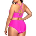 thumbnail image 2 of Daci Women Plus Size Two Piece Bikini Swimsuit High Waisted Tummy Control Bottom Bandeau Lace Up Bathing Suit, 2 of 5