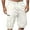 ZA-White, variant on Mens Shorts Casual Solid Knee Length Cargo Pants With Pocket Straight Button Zipper Shorts