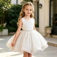 thumbnail image 2 of FYDUU Birthday Dress for Toddler Girls Sequins Pageant Tulle Tutu Dresses Bowknot Princess Gown Formal Wedding Flower Girl Dress 12-18 Months, 2 of 9