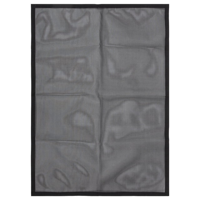 IDEANATEGRATE 1 Set Black Mesh Fireplace Screen Curtain with PVC Prevent Sparks for Families Pets